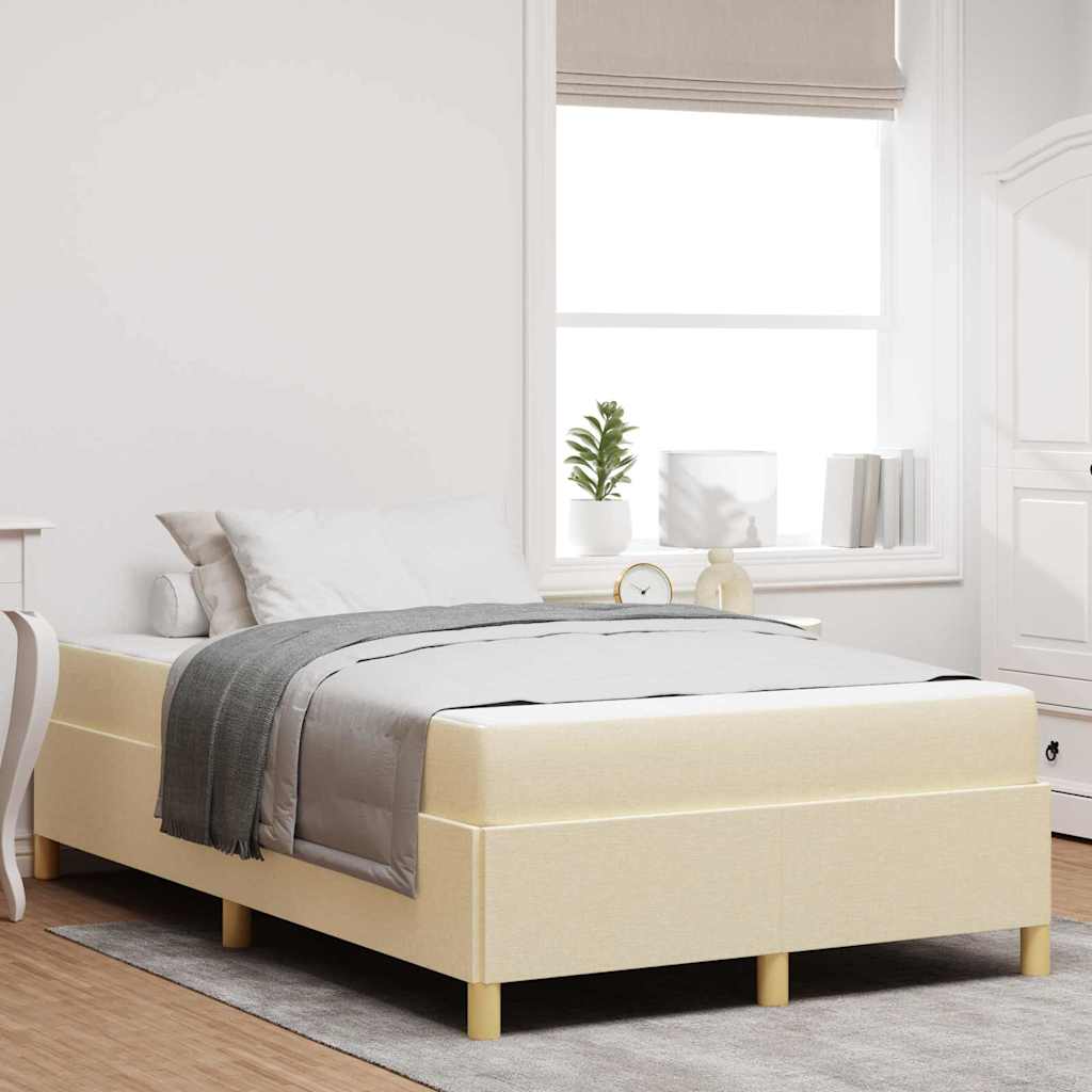 Struttura del letto con materasso Crema 120 x 190 cm Tessuto | homemem39