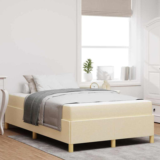 Struttura del letto con materasso Crema 120 x 190 cm Tessuto | homemem39