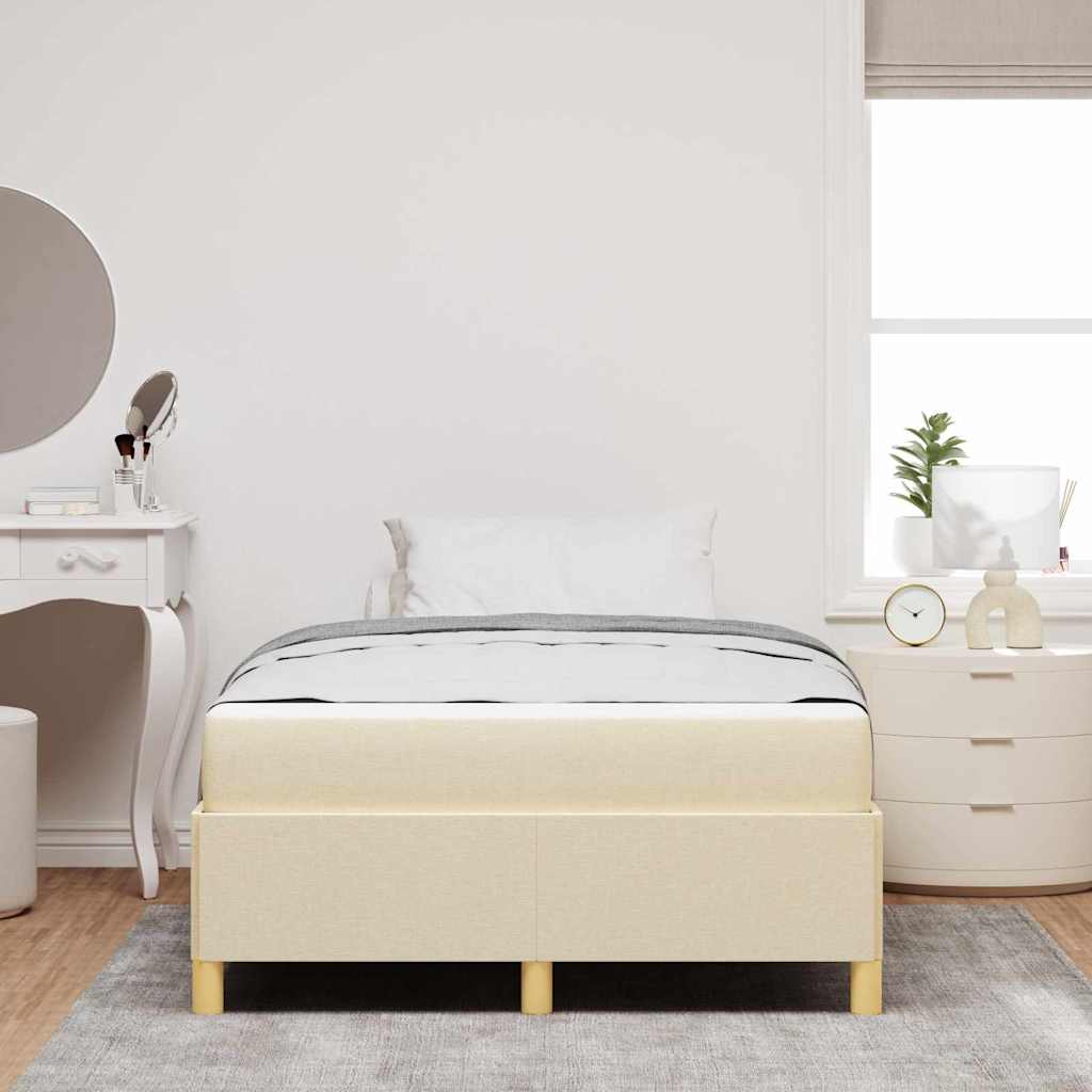 Struttura del letto con materasso Crema 120 x 190 cm Tessuto | homemem39