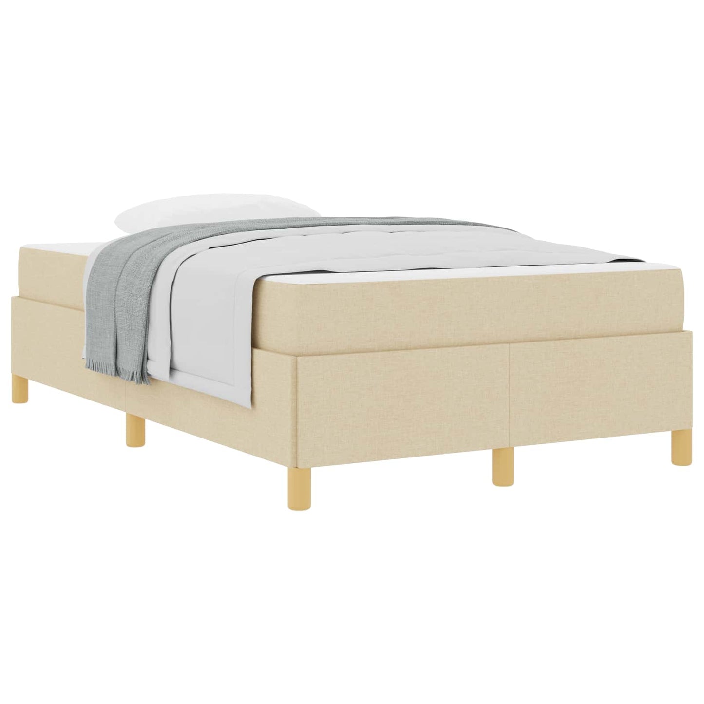 Struttura del letto con materasso Crema 120 x 190 cm Tessuto | homemem39