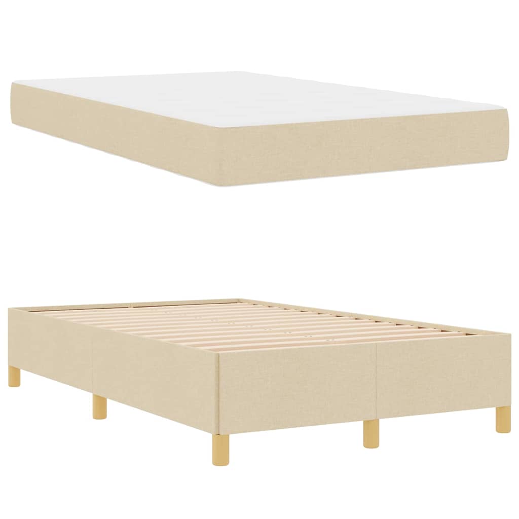 Struttura del letto con materasso Crema 120 x 190 cm Tessuto | homemem39