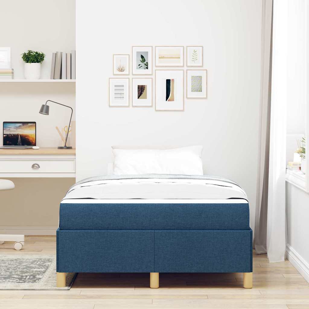 Struttura del letto con materasso Blu 120 x 190 cm Tessuto | homemem39