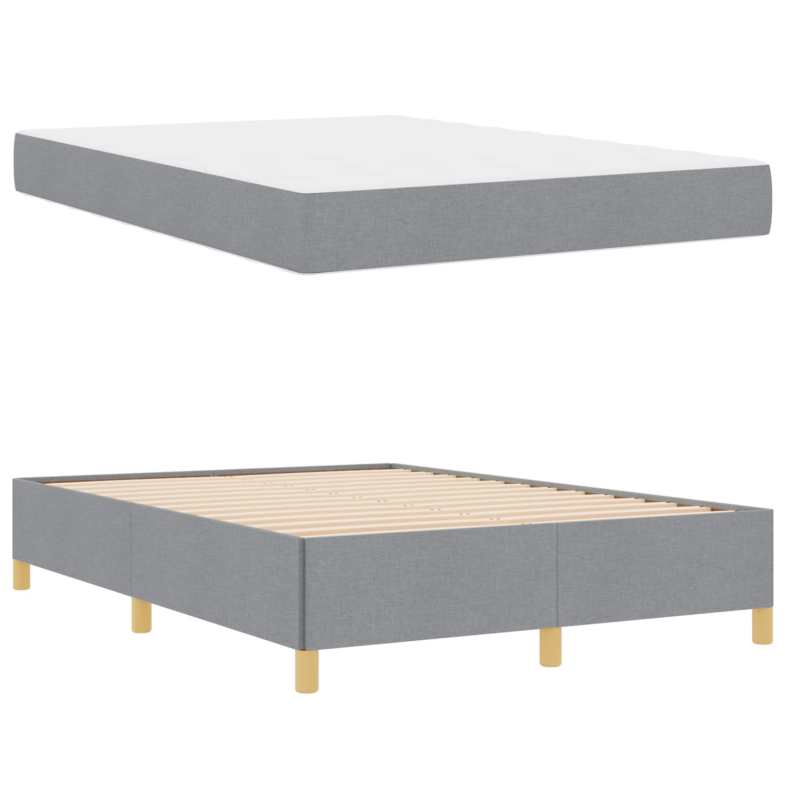 Struttura del letto Grigio chiaro 140 x 190 cm Tessuto | homemem39