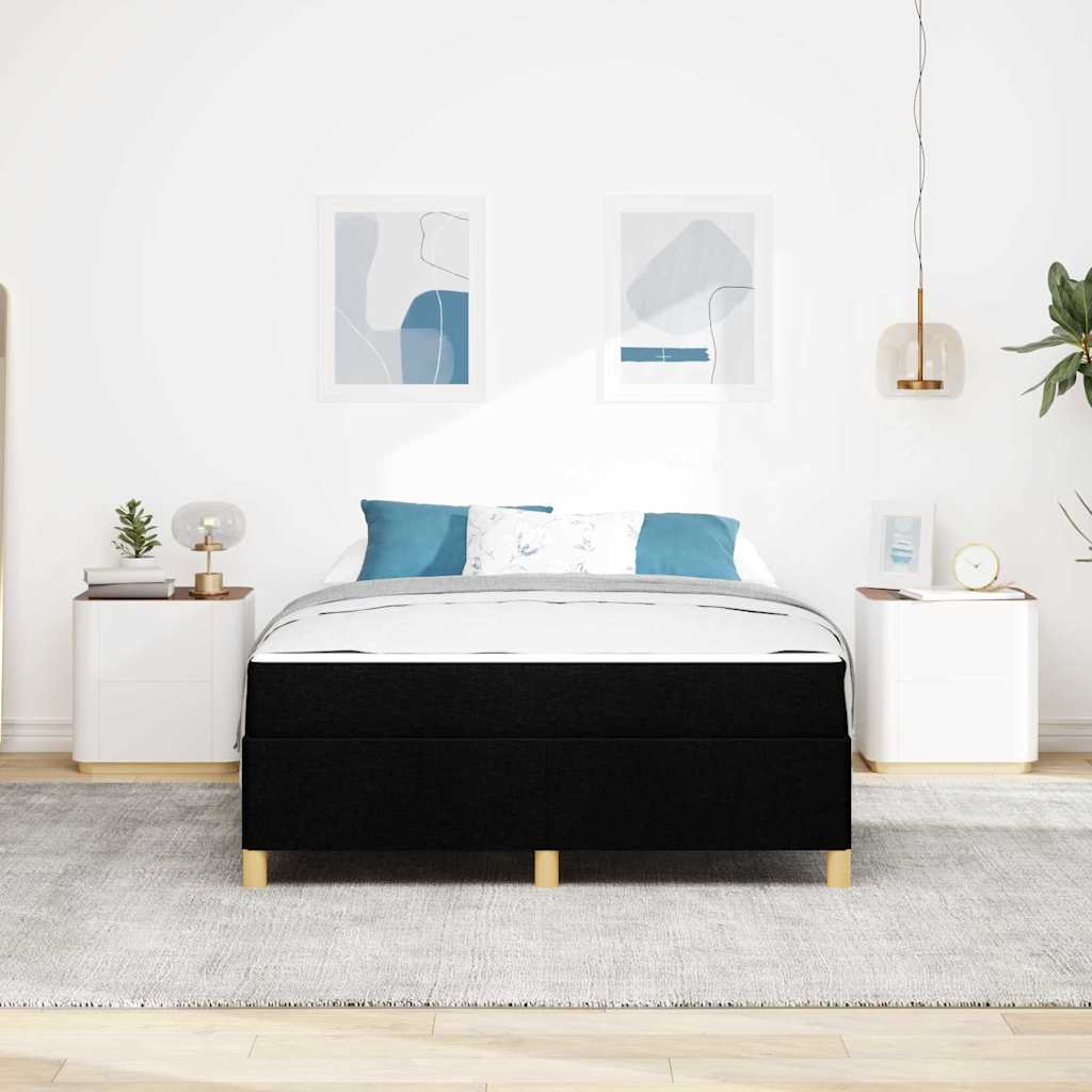 Struttura del letto con materasso Nero 140 x 190 cm Tessuto | homemem39