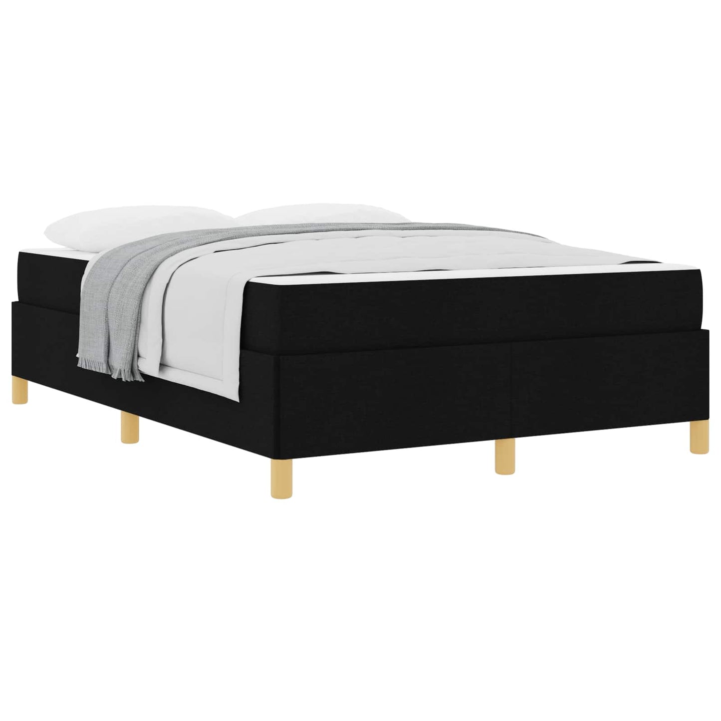 Struttura del letto con materasso Nero 140 x 190 cm Tessuto | homemem39