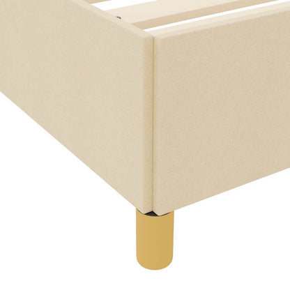 Struttura del letto con materasso Crema 140 x 190 cm Tessuto | homemem39