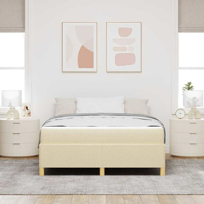 Struttura del letto con materasso Crema 140 x 190 cm Tessuto | homemem39