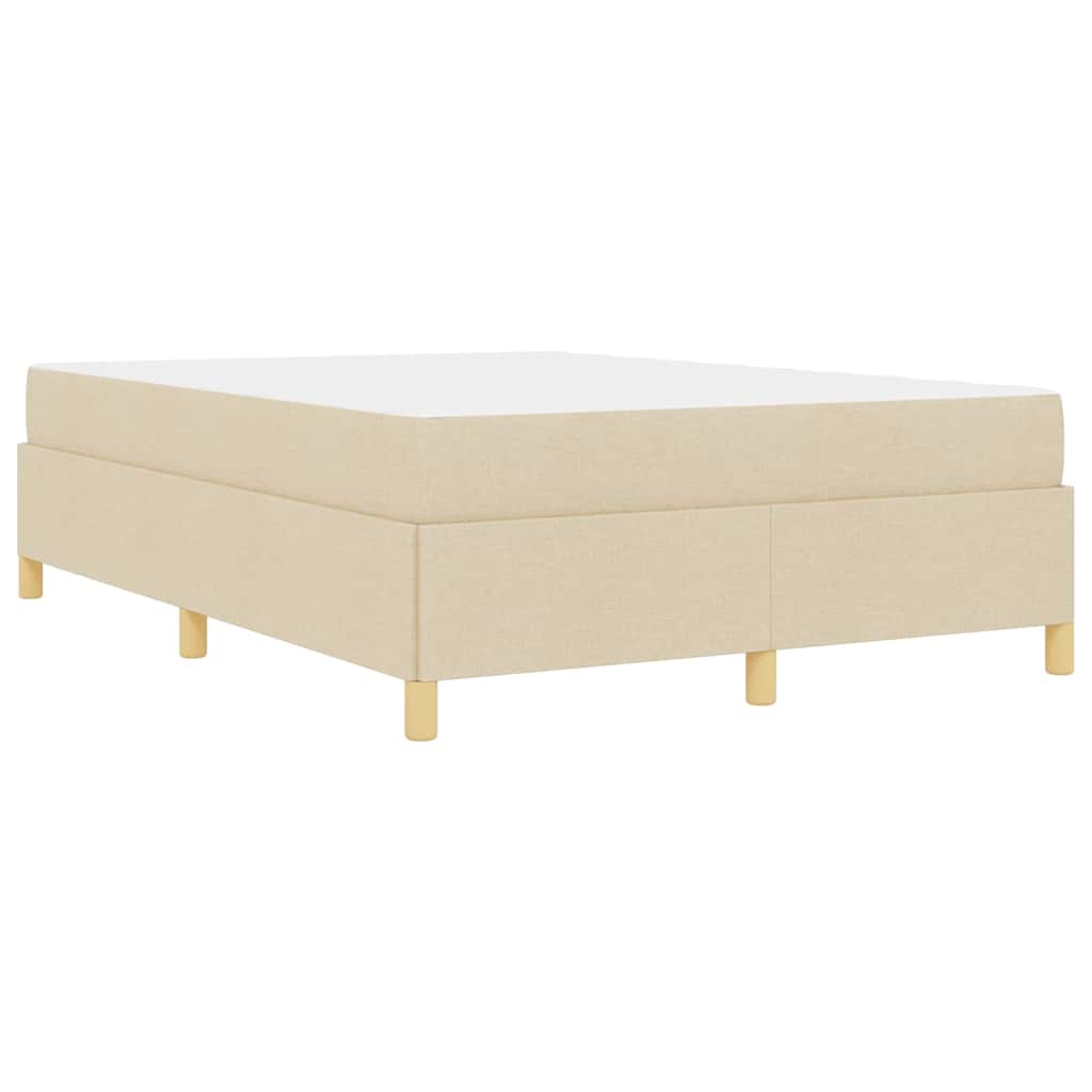 Struttura del letto con materasso Crema 140 x 190 cm Tessuto | homemem39