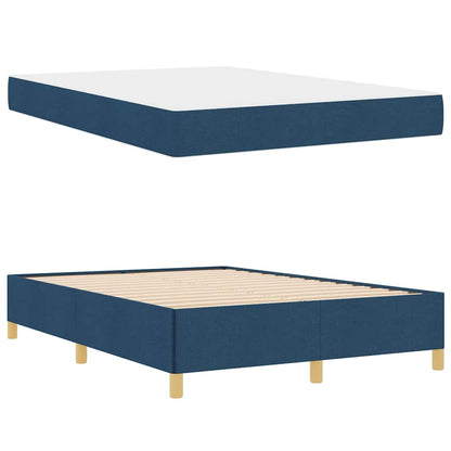 Struttura del letto con materasso Blu 140 x 190 cm Tessuto | homemem39