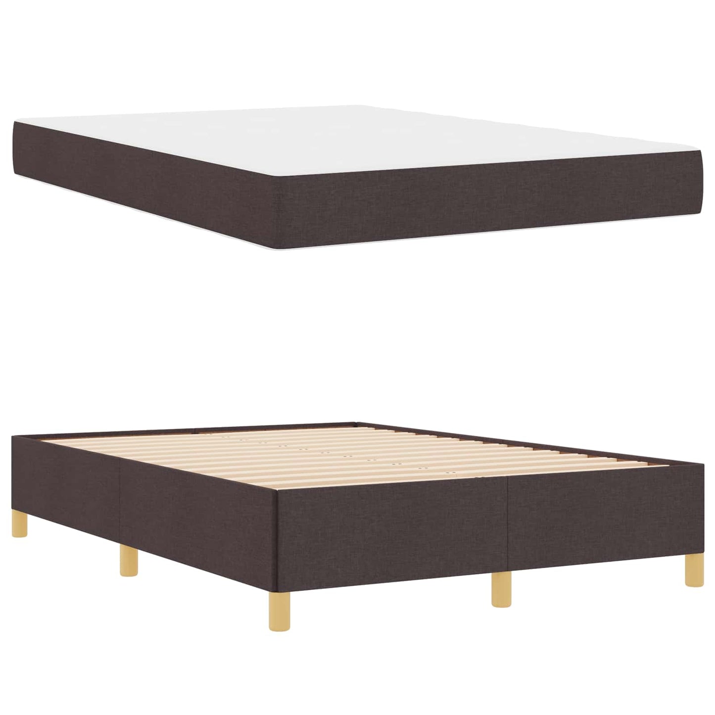 Struttura del letto Marrone Scuro 140 x 200 cm Tessuto | homemem39