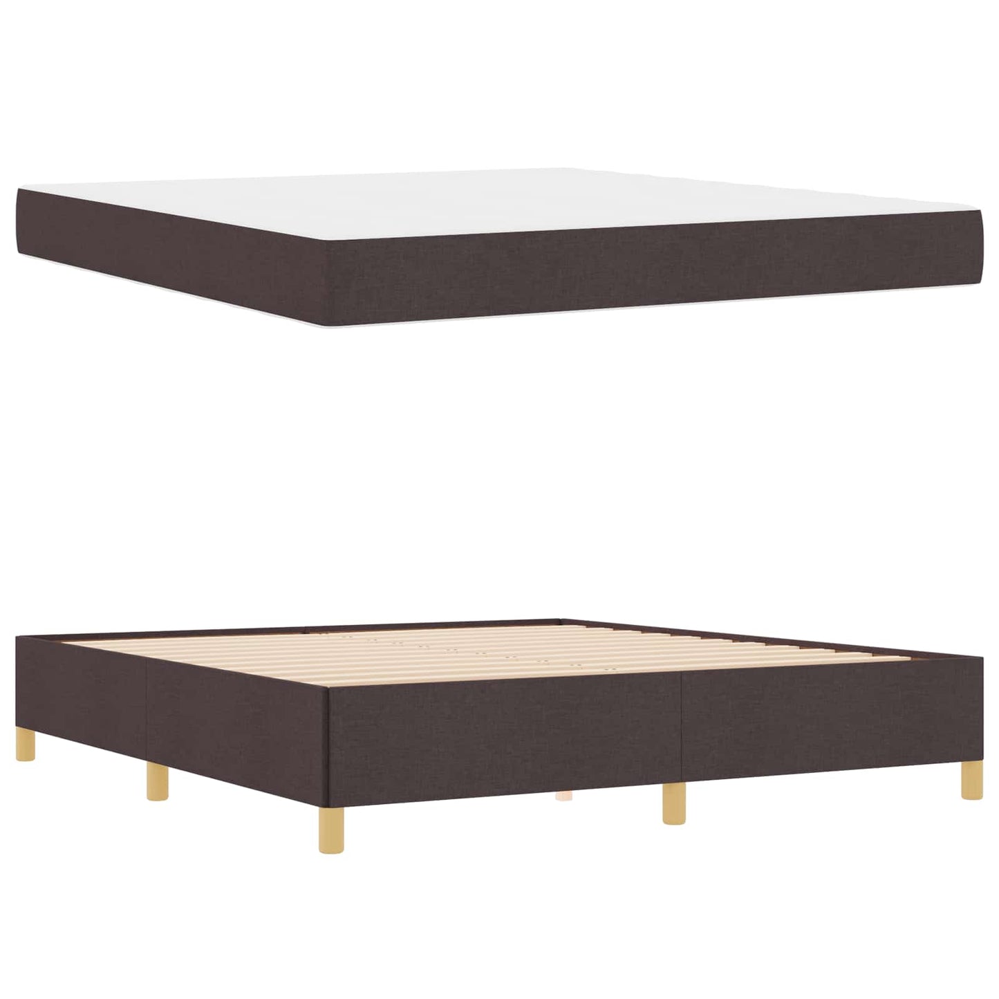 Struttura del letto Marrone Scuro 180 x 200 cm Tessuto | homemem39