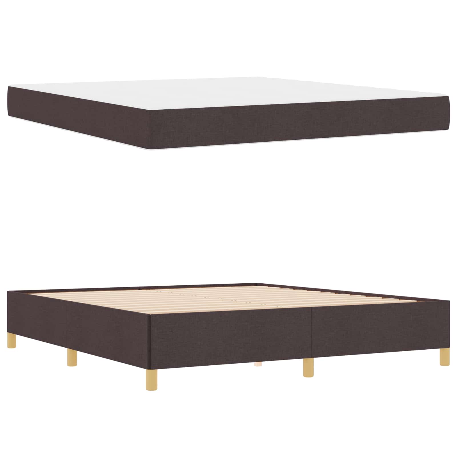 Struttura del letto Marrone Scuro 180 x 200 cm Tessuto | homemem39