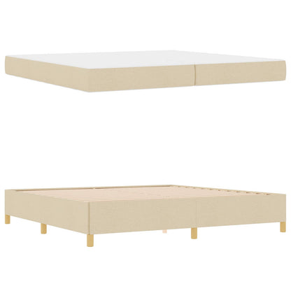 Struttura del letto con materasso Crema 200 x 200 cm Tessuto