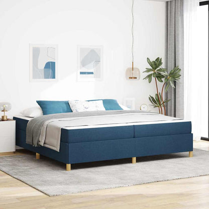 Struttura del letto con materasso Blu 200 x 200 cm Tessuto | homemem39