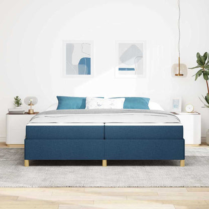 Struttura del letto con materasso Blu 200 x 200 cm Tessuto | homemem39