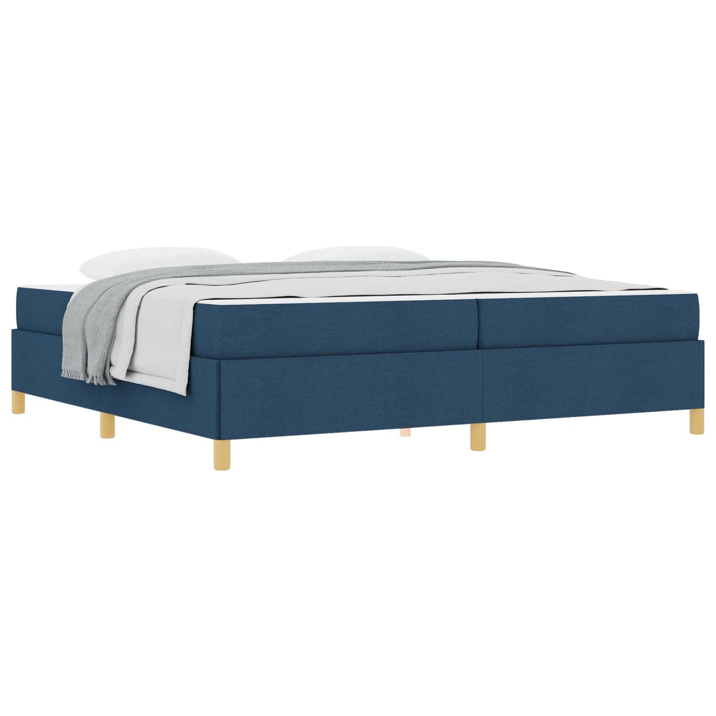 Struttura del letto con materasso Blu 200 x 200 cm Tessuto | homemem39