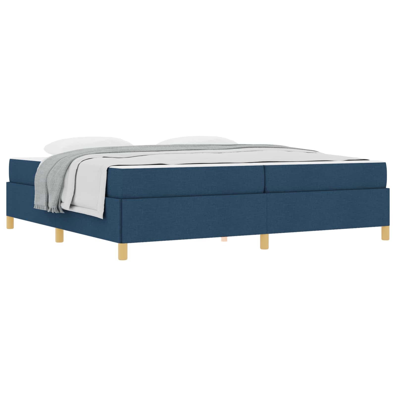 Struttura del letto con materasso Blu 200 x 200 cm Tessuto | homemem39