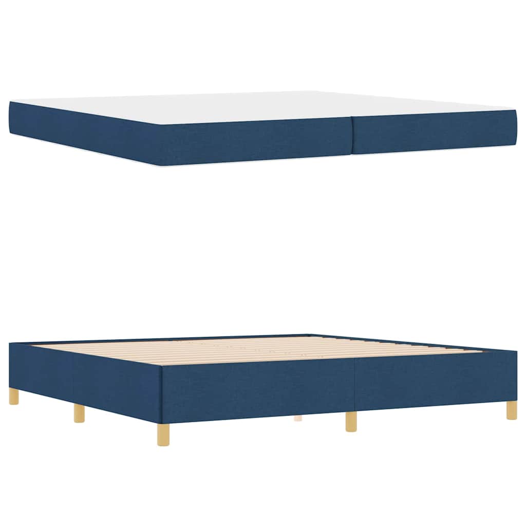 Struttura del letto con materasso Blu 200 x 200 cm Tessuto | homemem39