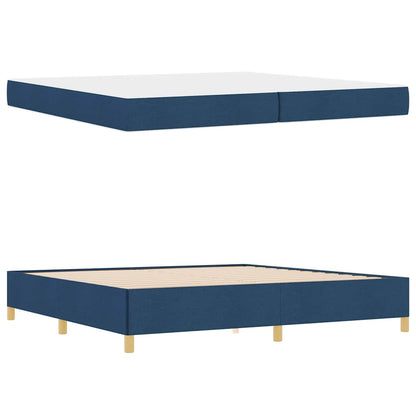 Struttura del letto con materasso Blu 200 x 200 cm Tessuto | homemem39