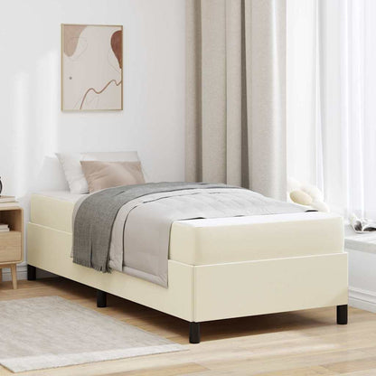 Struttura del letto con materasso Crema 80 x 200 cm Tessuto | homemem39