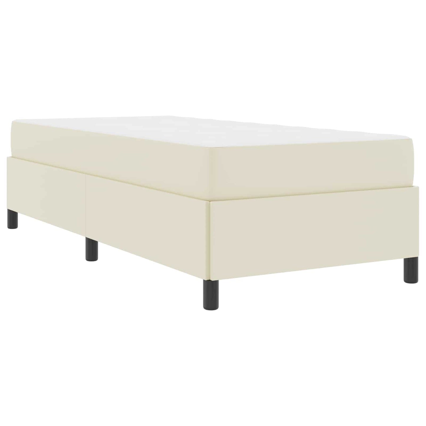 Struttura del letto con materasso Crema 80 x 200 cm Tessuto | homemem39