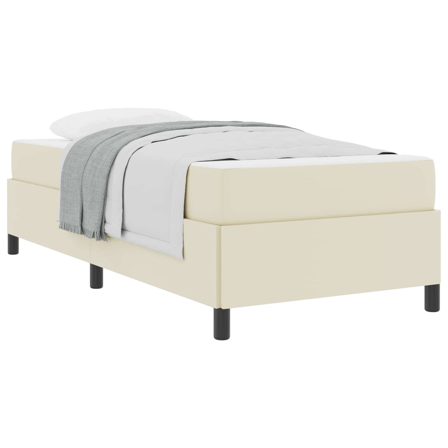 Struttura del letto con materasso Crema 90 x 190 cm Tessuto | homemem39