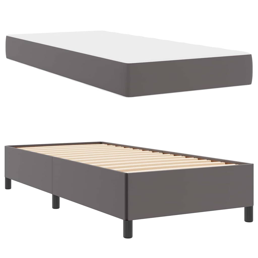 Struttura del letto con materasso Grigio 100 x 200 cm Tessuto | homemem39
