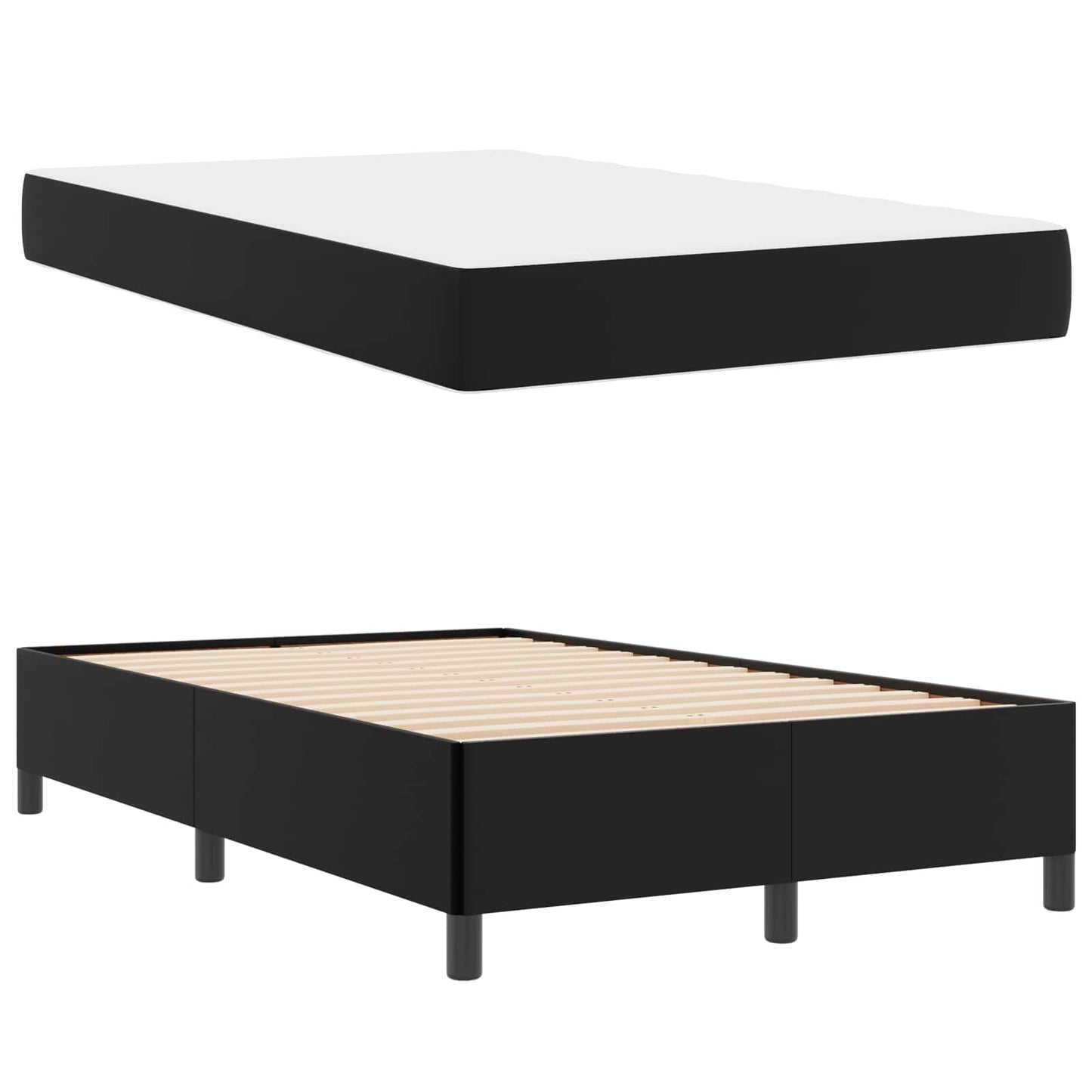 Struttura del letto con materasso Nero 120 x 190 cm Tessuto | homemem39
