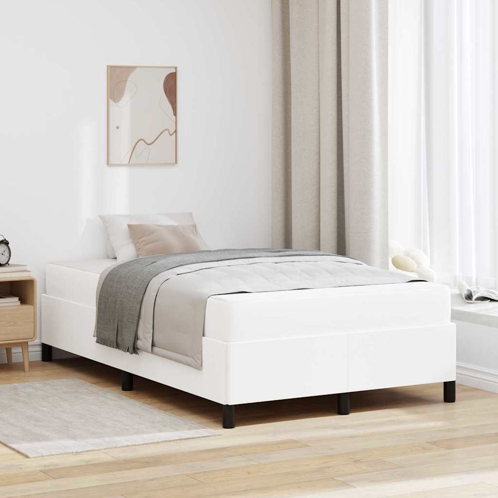 Struttura del letto con materasso Bianco 120 x 200 cm Tessuto | homemem39