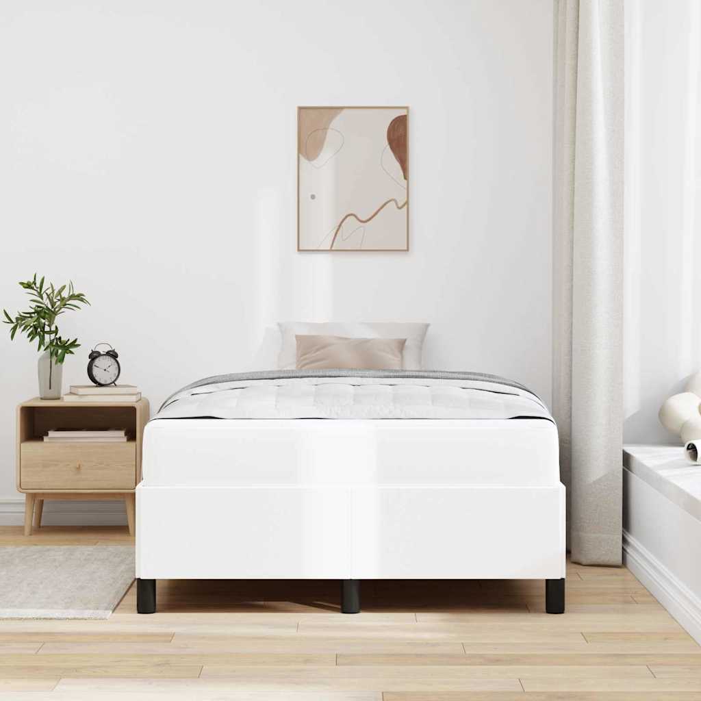 Struttura del letto con materasso Bianco 120 x 200 cm Tessuto | homemem39