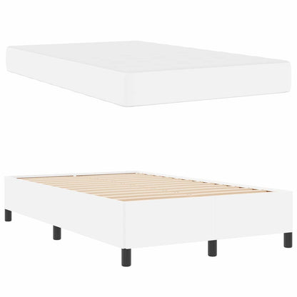 Struttura del letto con materasso Bianco 120 x 200 cm Tessuto | homemem39