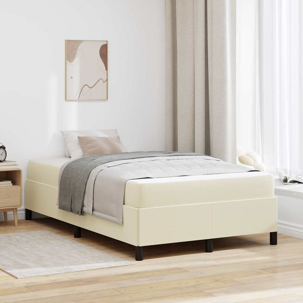 Struttura del letto con materasso Crema 120 x 200 cm Tessuto | homemem39