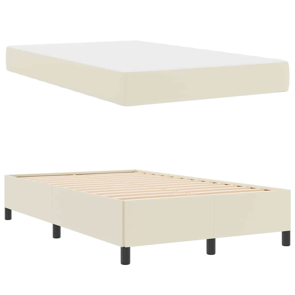 Struttura del letto con materasso Crema 120 x 200 cm Tessuto | homemem39
