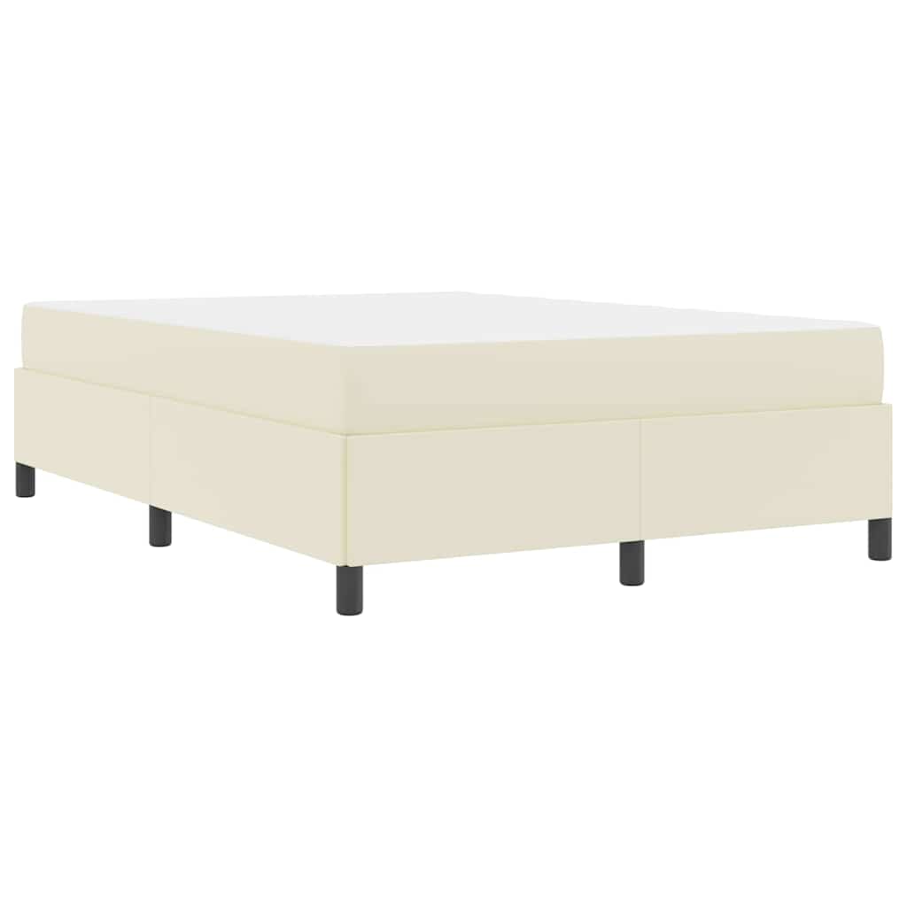 Struttura del letto con materasso Crema 140 x 190 cm Tessuto | homemem39