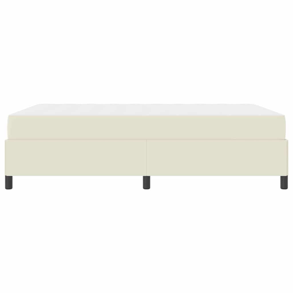 Struttura del letto con materasso Crema 140 x 190 cm Tessuto | homemem39