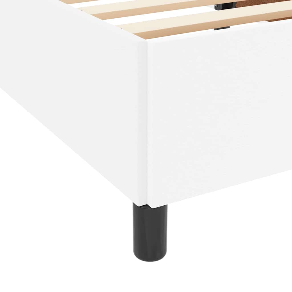 Struttura del letto con materasso Bianco 140 x 200 cm Tessuto | homemem39