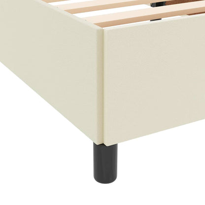 Struttura del letto con materasso Crema 140 x 200 cm Tessuto | homemem39