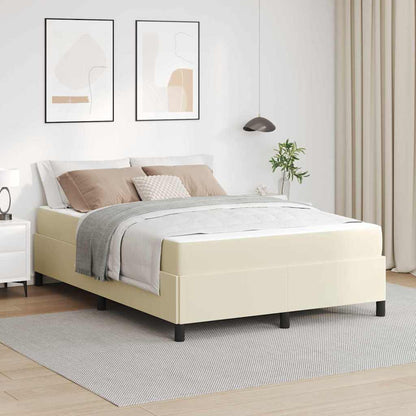 Struttura del letto con materasso Crema 140 x 200 cm Tessuto | homemem39