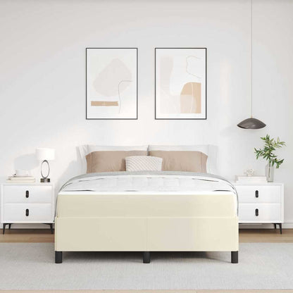 Struttura del letto con materasso Crema 140 x 200 cm Tessuto | homemem39