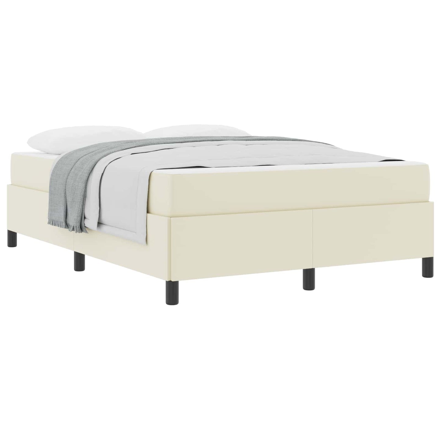 Struttura del letto con materasso Crema 140 x 200 cm Tessuto | homemem39