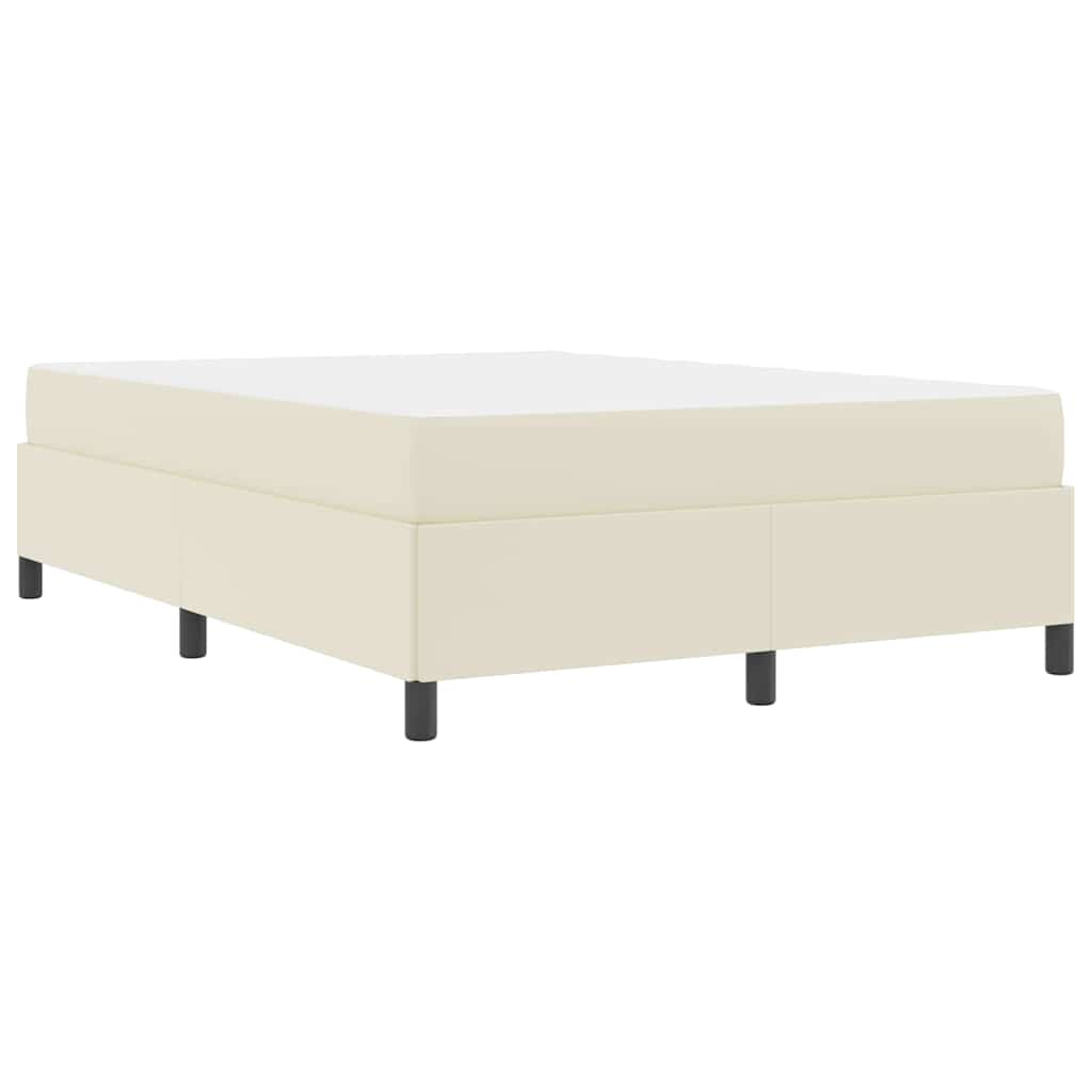 Struttura del letto con materasso Crema 140 x 200 cm Tessuto | homemem39