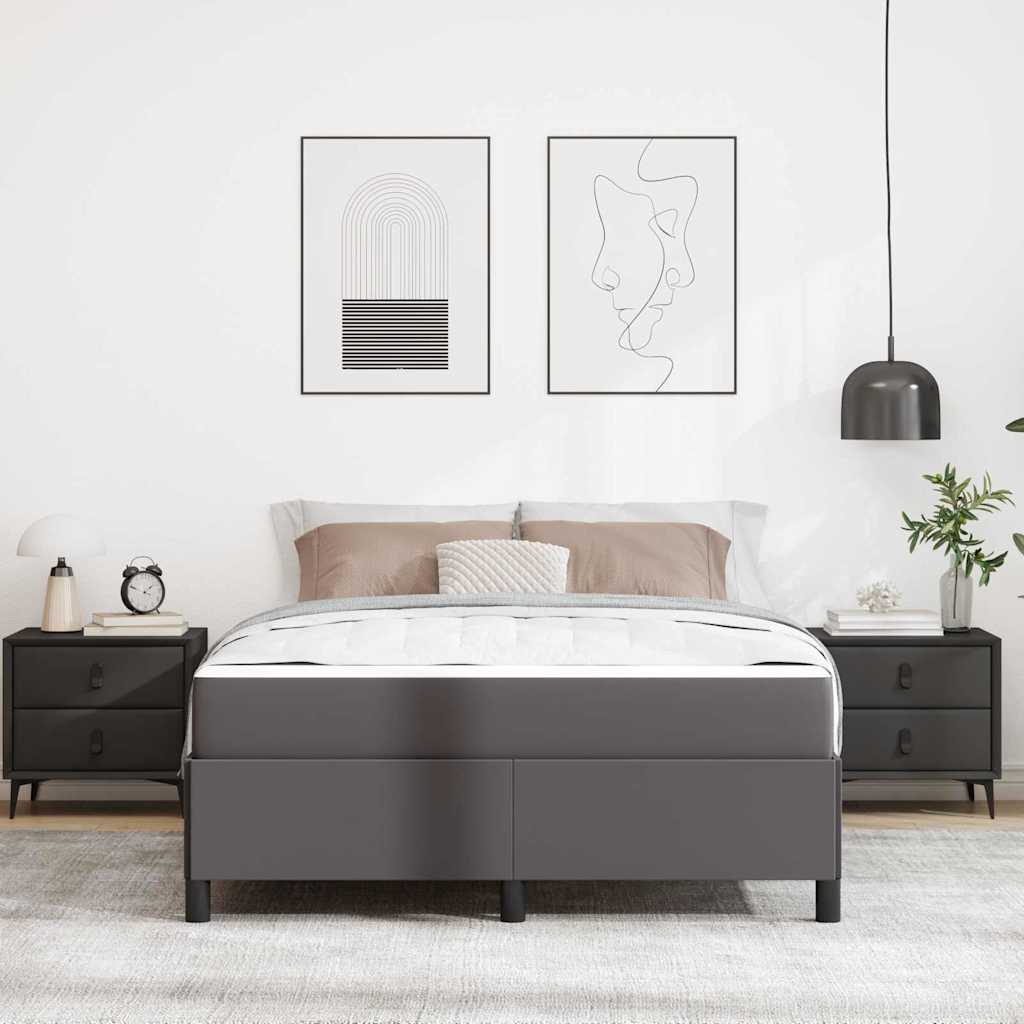 Struttura del letto con materasso Grigio 160 x 200 cm Tessuto | homemem39