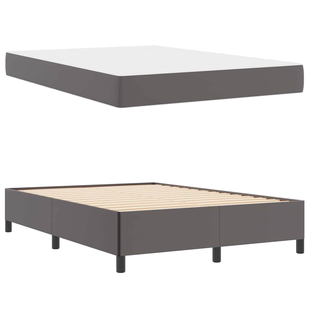 Struttura del letto con materasso Grigio 160 x 200 cm Tessuto | homemem39