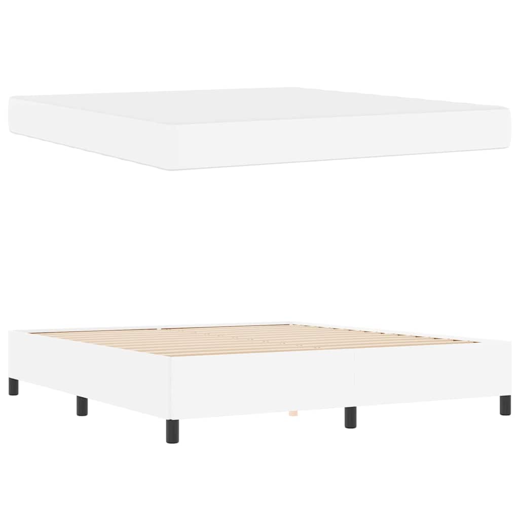Struttura del letto con materasso Bianco 180 x 200 cm Tessuto