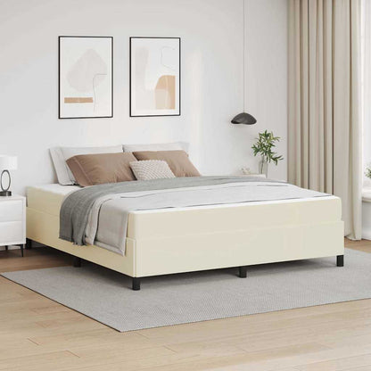 Struttura del letto con materasso Crema 180 x 200 cm Tessuto | homemem39