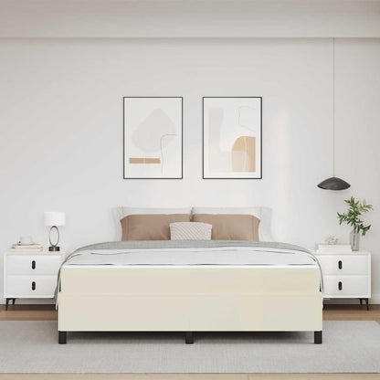 Struttura del letto con materasso Crema 180 x 200 cm Tessuto | homemem39