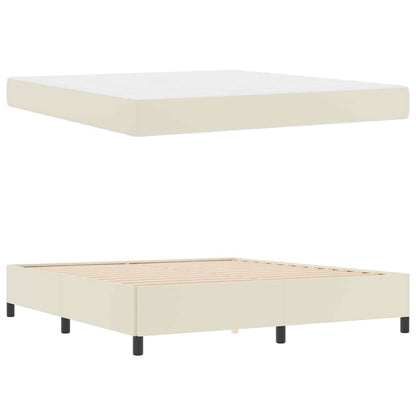 Struttura del letto con materasso Crema 180 x 200 cm Tessuto | homemem39