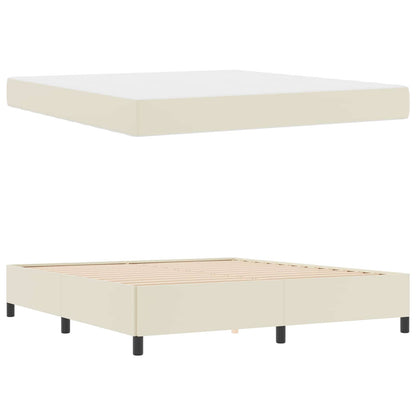 Struttura del letto con materasso Crema 180 x 200 cm Tessuto | homemem39