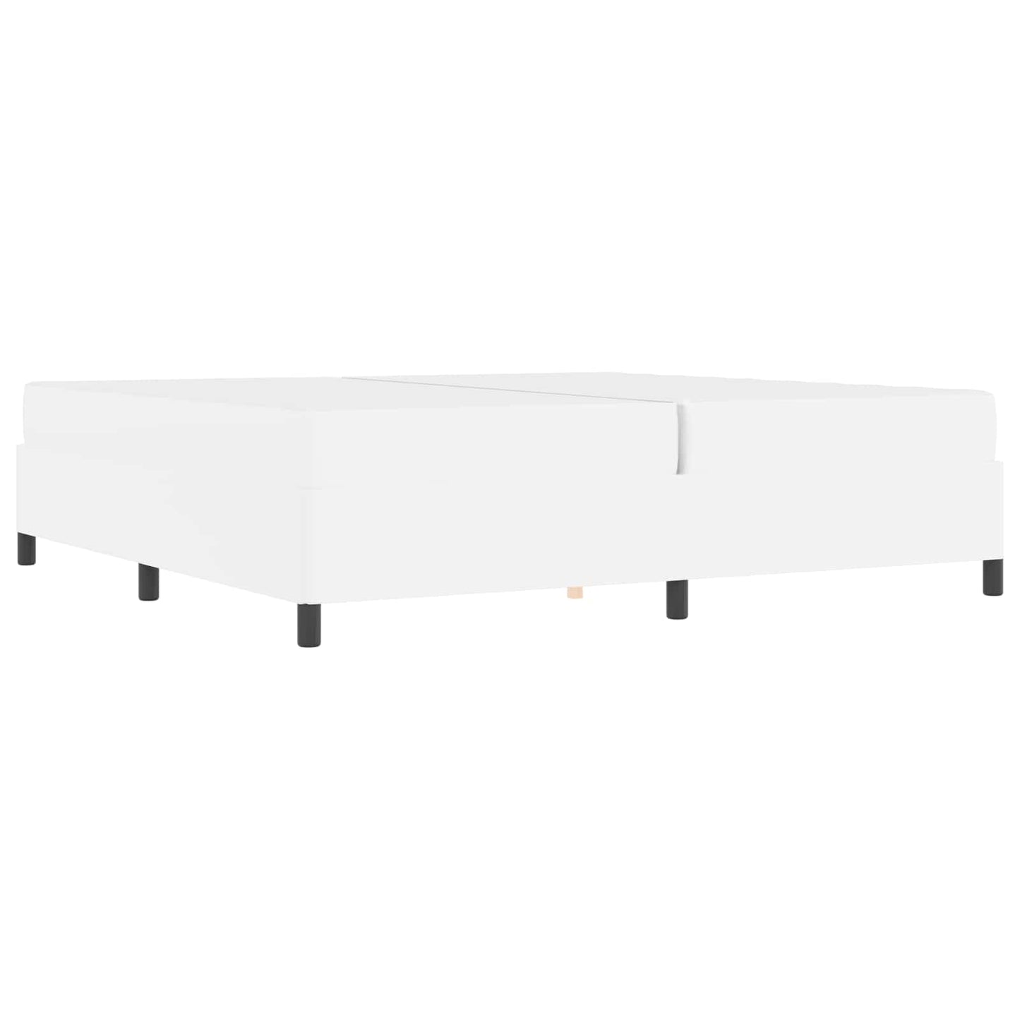 Struttura del letto con materasso Bianco 200 x 200 cm Tessuto | homemem39