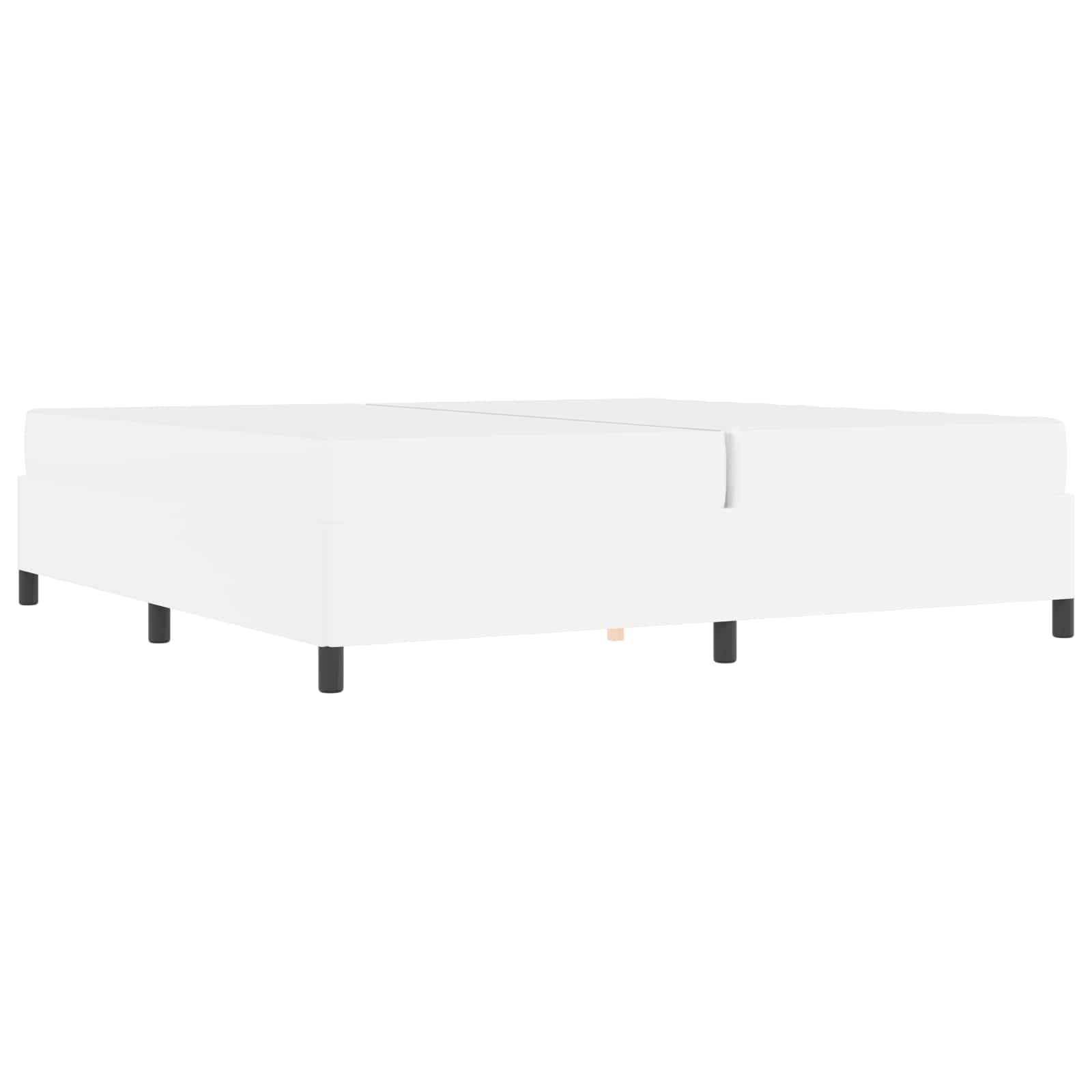 Struttura del letto con materasso Bianco 200 x 200 cm Tessuto | homemem39